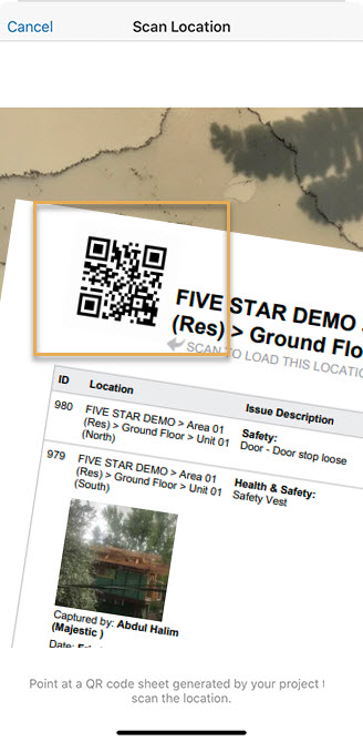 Scan Code Adress Scan QR codes to select your location